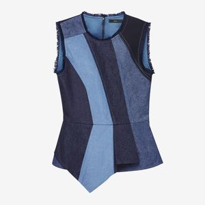 NWT BCBG Mae Color-blocked Peplum Top